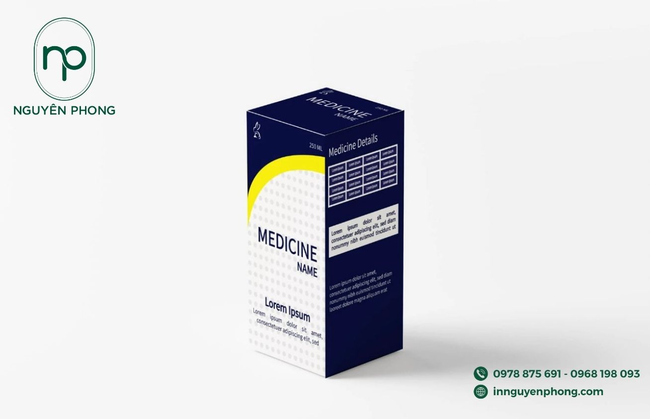 Mẫu logo thuốc in trên hộp đựng thuốc